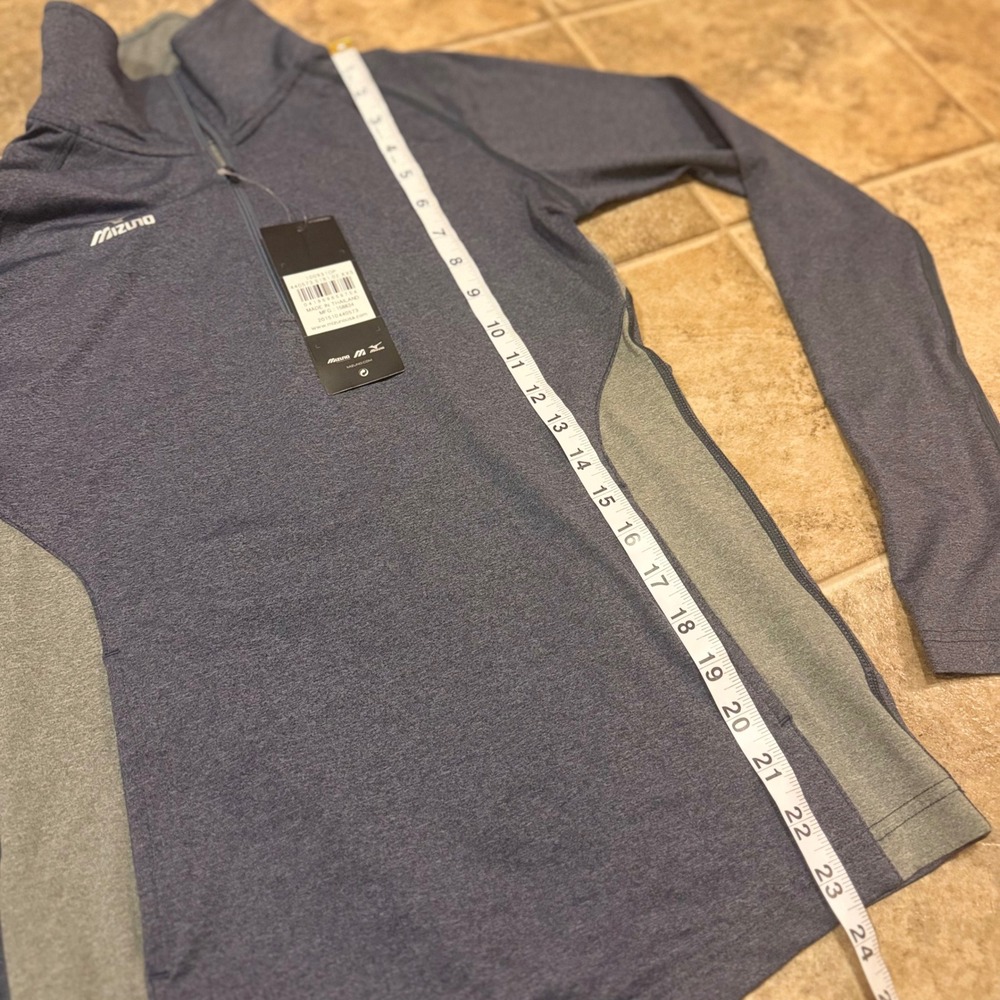 Mizuno Performance Womens XXS Quarter Zip Pullover Heather Navy Grey 440573 - Picture 6 of 14